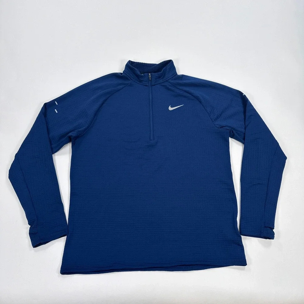 Nike Mens M Half Zip Navy Stride Therma FIT Repel Winterized Running Top HV2707